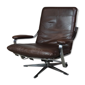 fauteuil pivotante en - chrome cuir