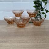 Set of 6 pink star luminarc cups