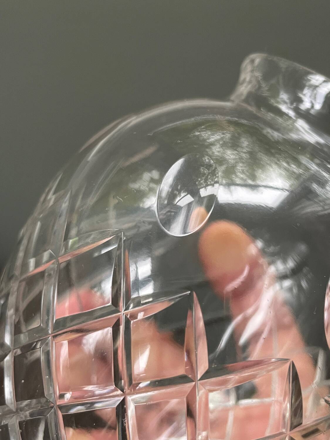 19th century cut crystal shell globe