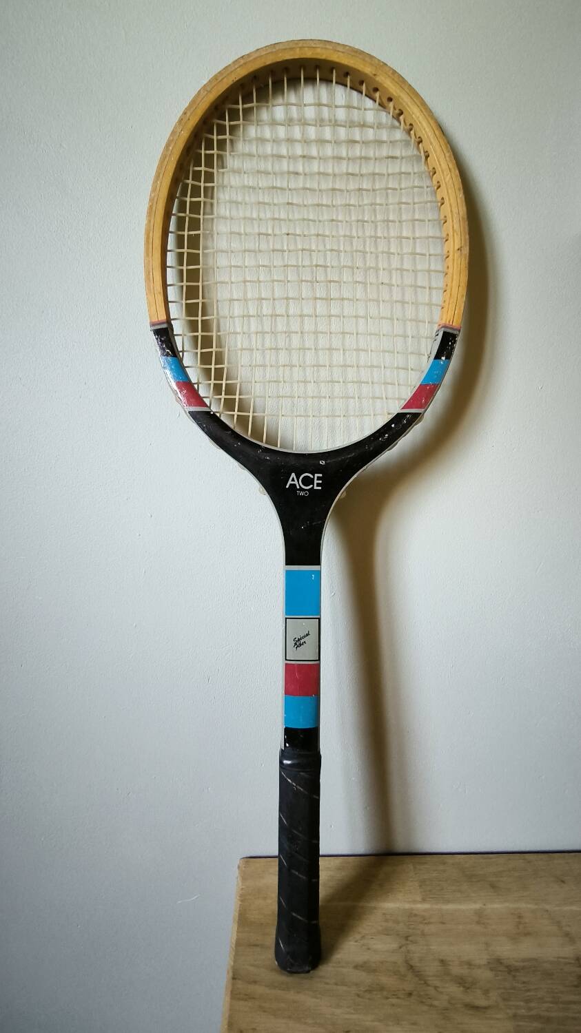 Vintage wooden tennis racket Ace Two Sport 2000