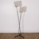 Vintage floor lamp in metal and brass and glass 1950