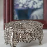 Silver metal box, jewellery box