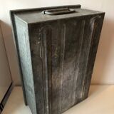Old galvanized metal locker basket