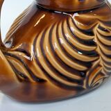 Pitcher - duck-shaped vase in shiny Sarreguemines enamel slip.
