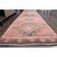 1970s vintage Turkish Oushak handmade wool cotton red area rug 89x344
