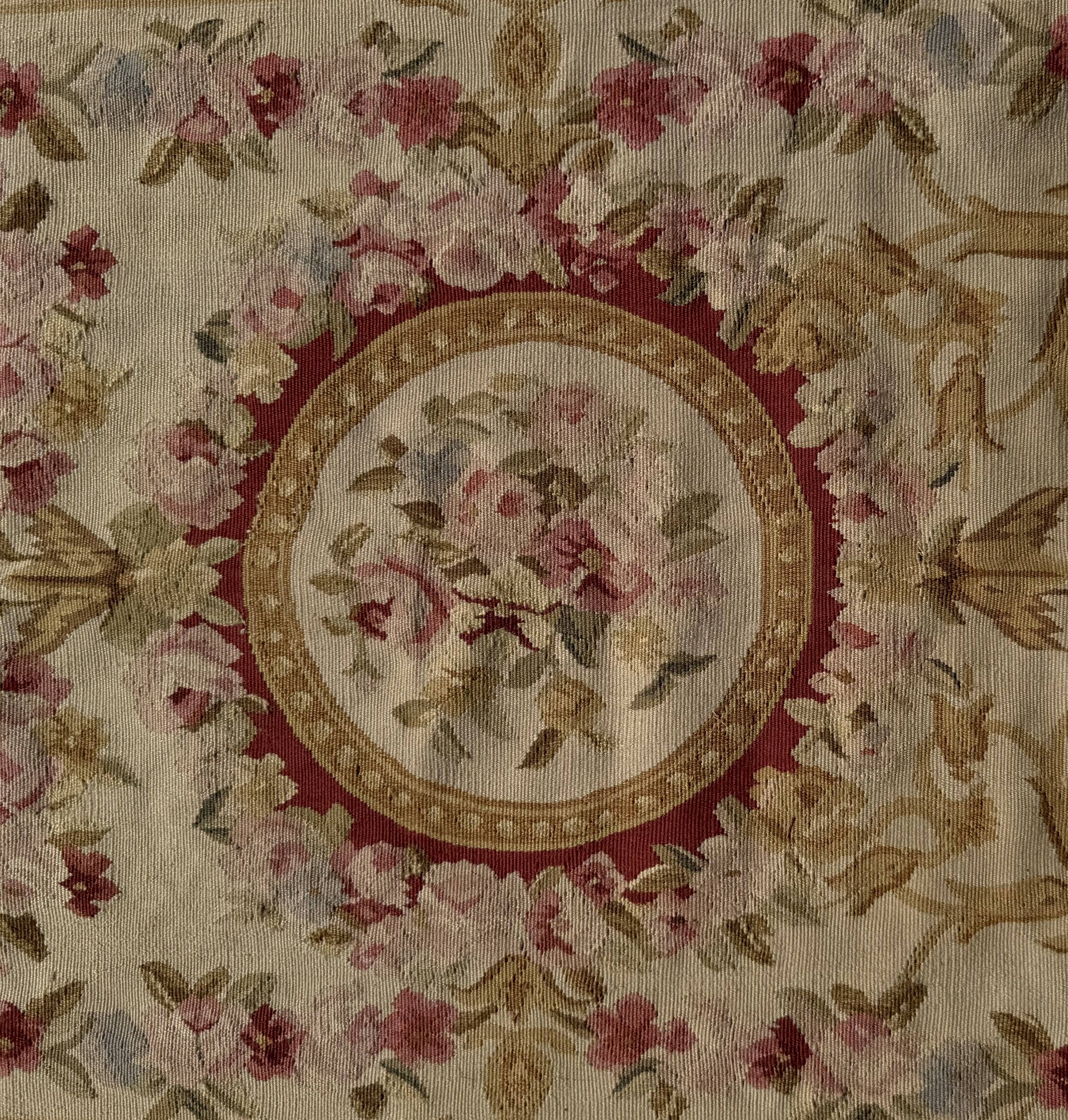 Aubusson style knotted pile rug – 2.45 x 0.90 metres –