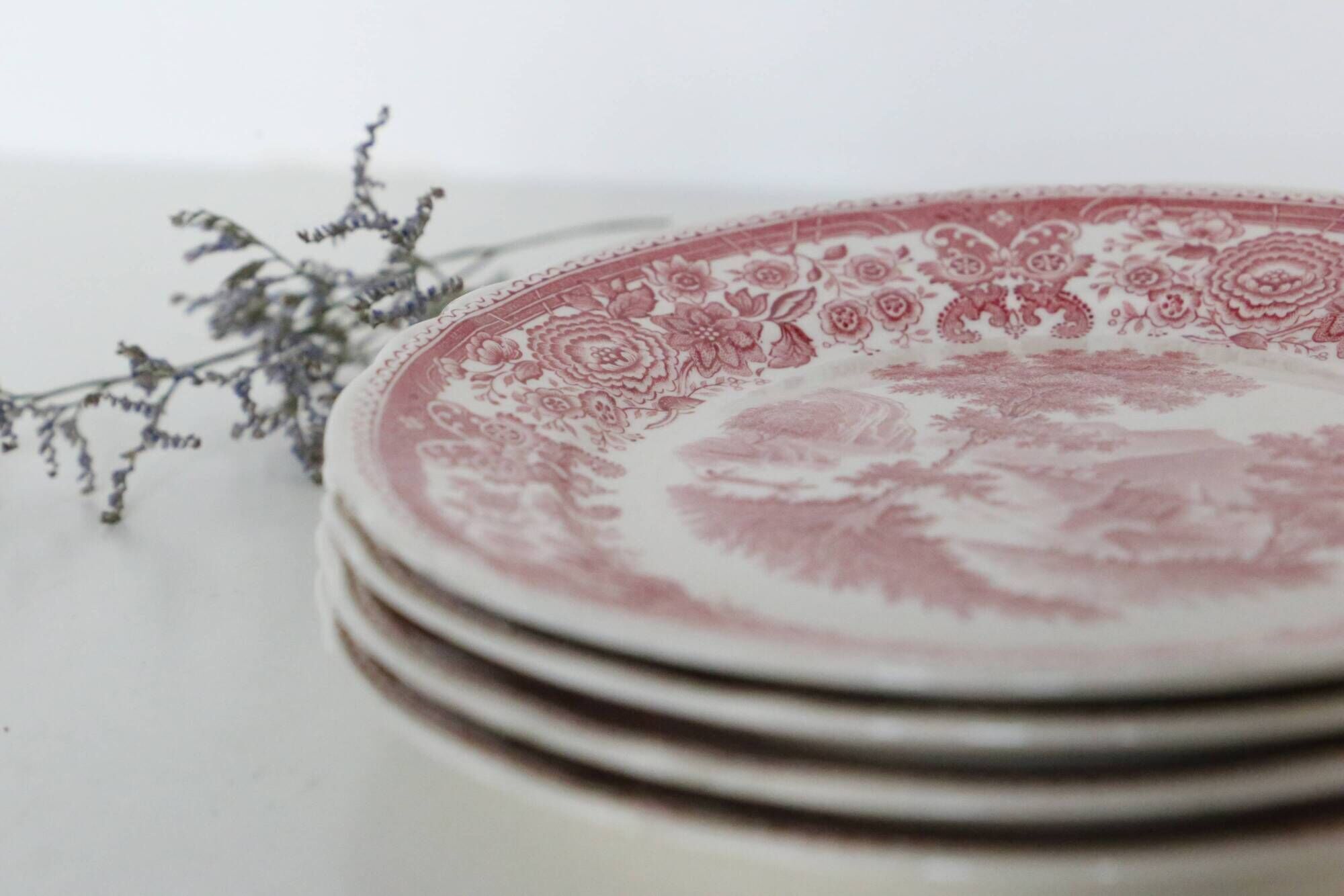 Set of 4 Burgenland dessert plates, pink, Villeroy and Boch
