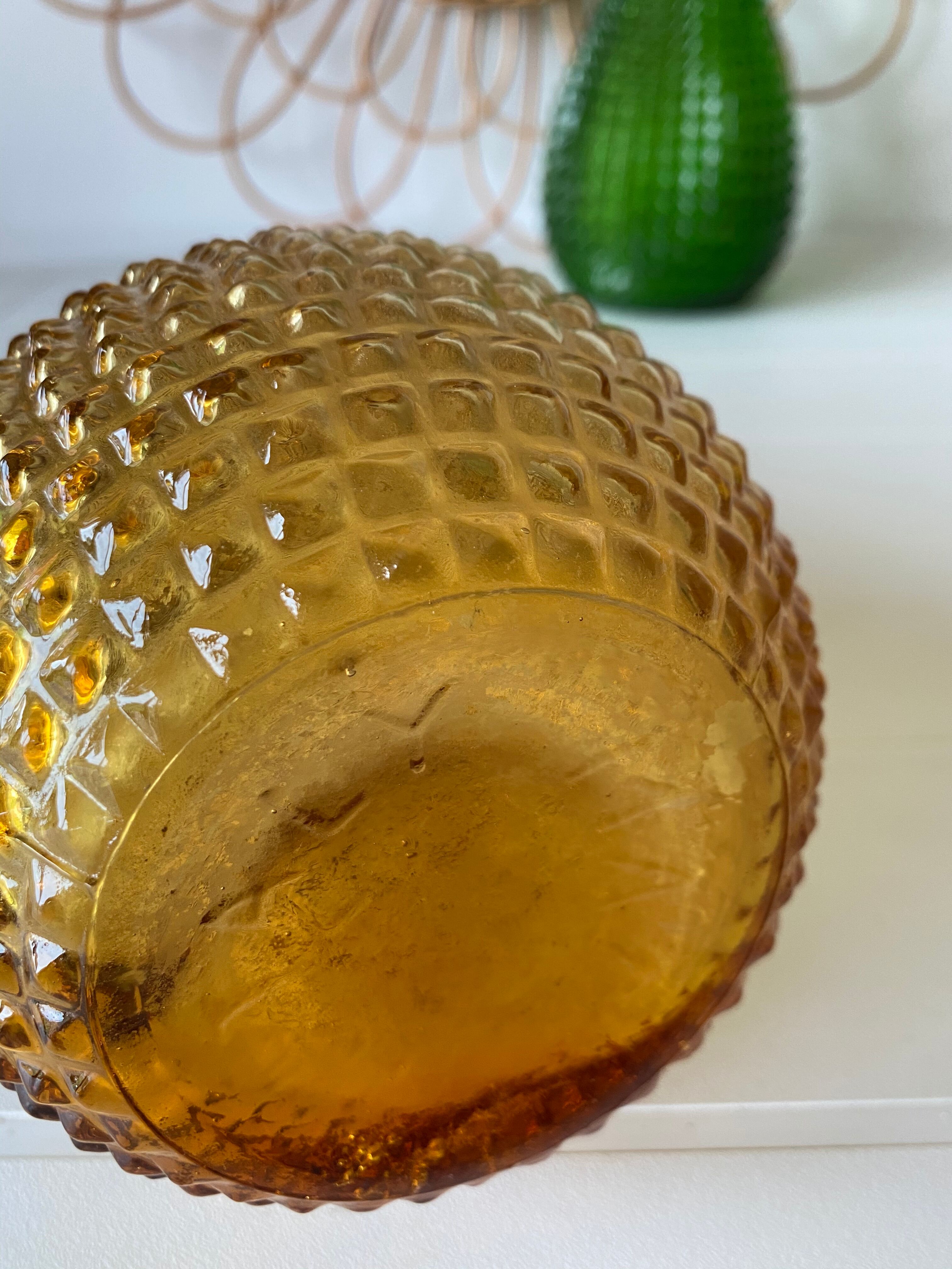 Carafe Empoli amber relief diamond tips