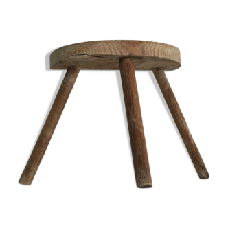 Old farmer's stool in solid oak 1950
