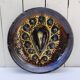 Decorative plate, glazed ceramic, floral design.