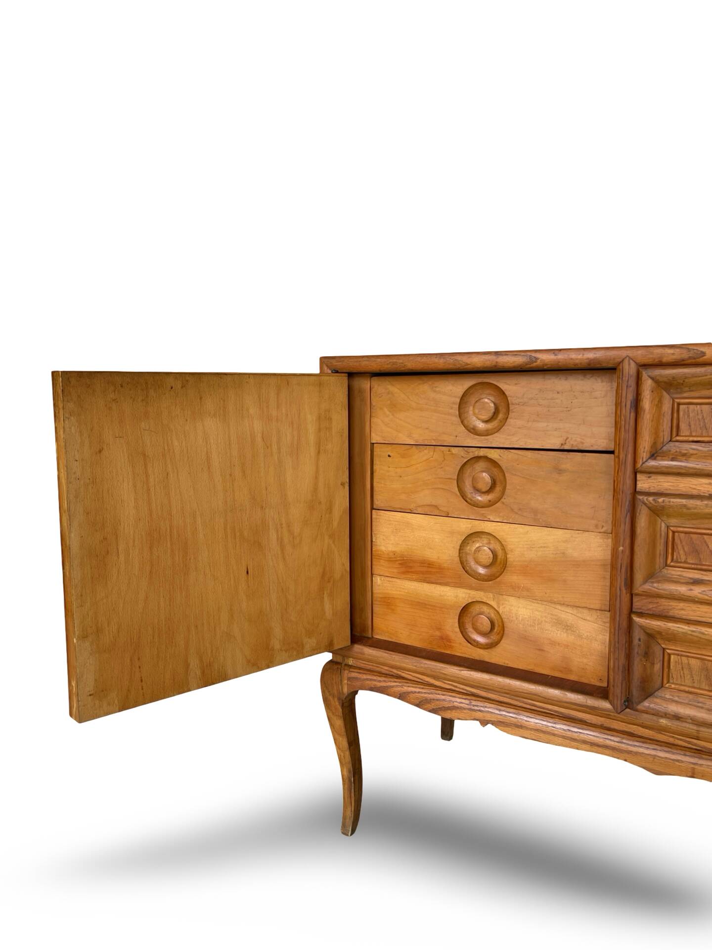 Italian Mid-Century cherrywood veneered and solid wood sideboard.