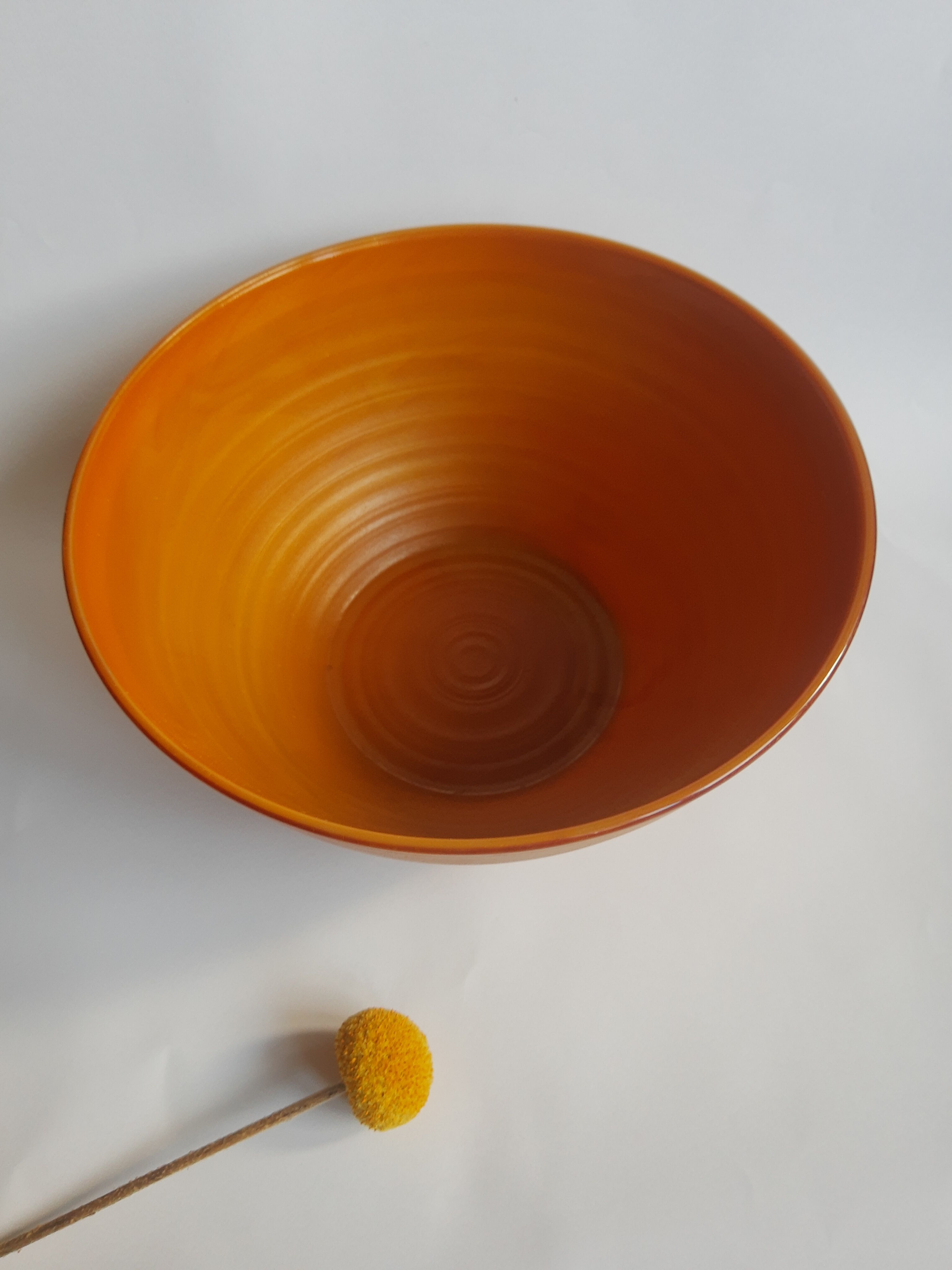 Brown salad bowl Arcopal vintage volcano model