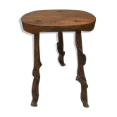 Brutalist chair tripod stool 50 60 patina vintage design