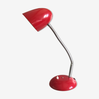 Bauhaus lamp lacquered metal red&flexible chrome/c1950/vintage design