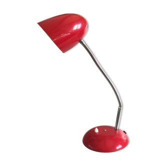 Bauhaus lamp lacquered metal red&flexible chrome/c1950/vintage design