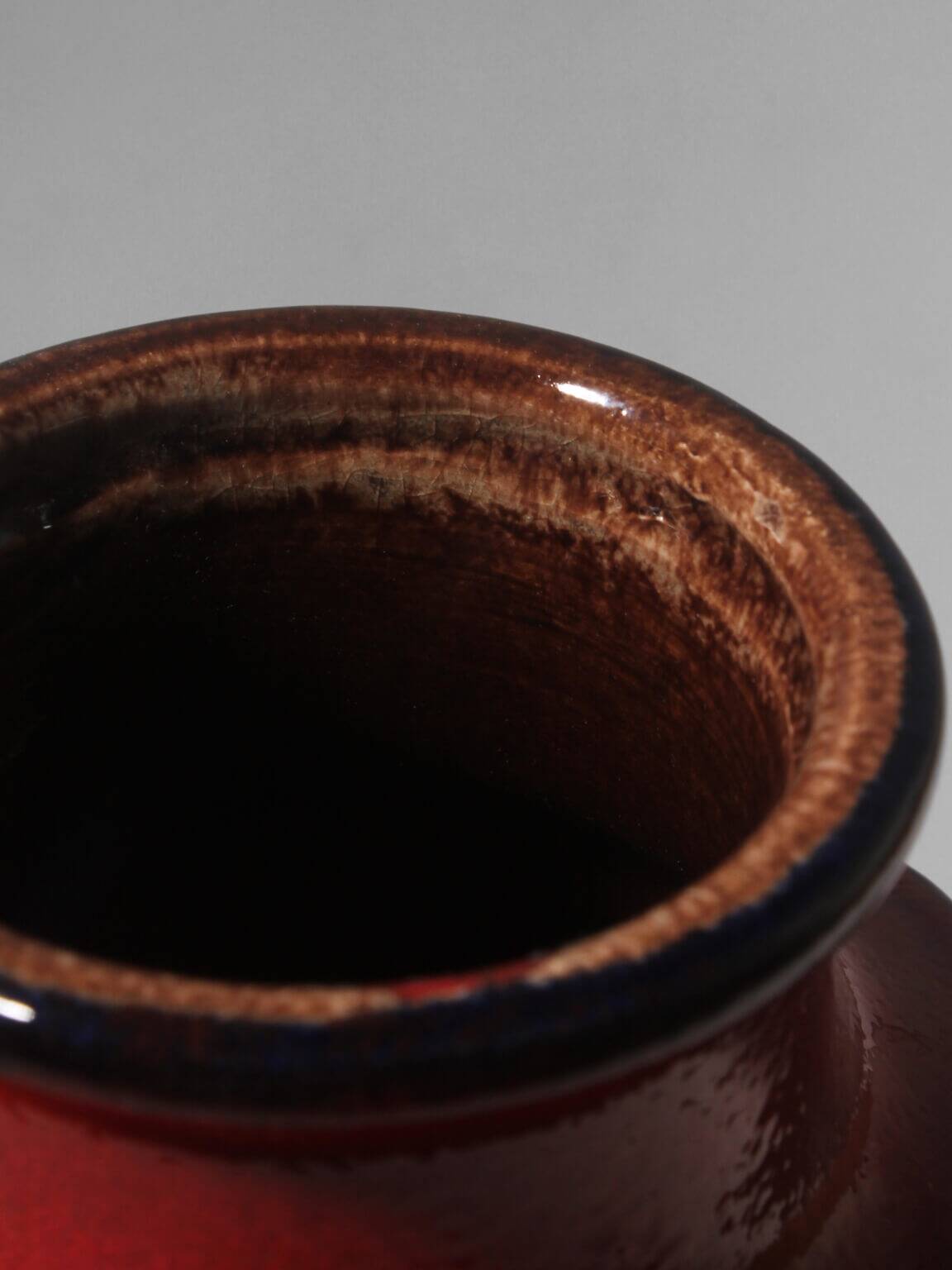 Modern German Red Ceramic Vase, 1960s