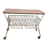 Service table with wheels vinyl door