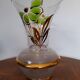 Old glass vase with gilding and Art Deco painted flowers