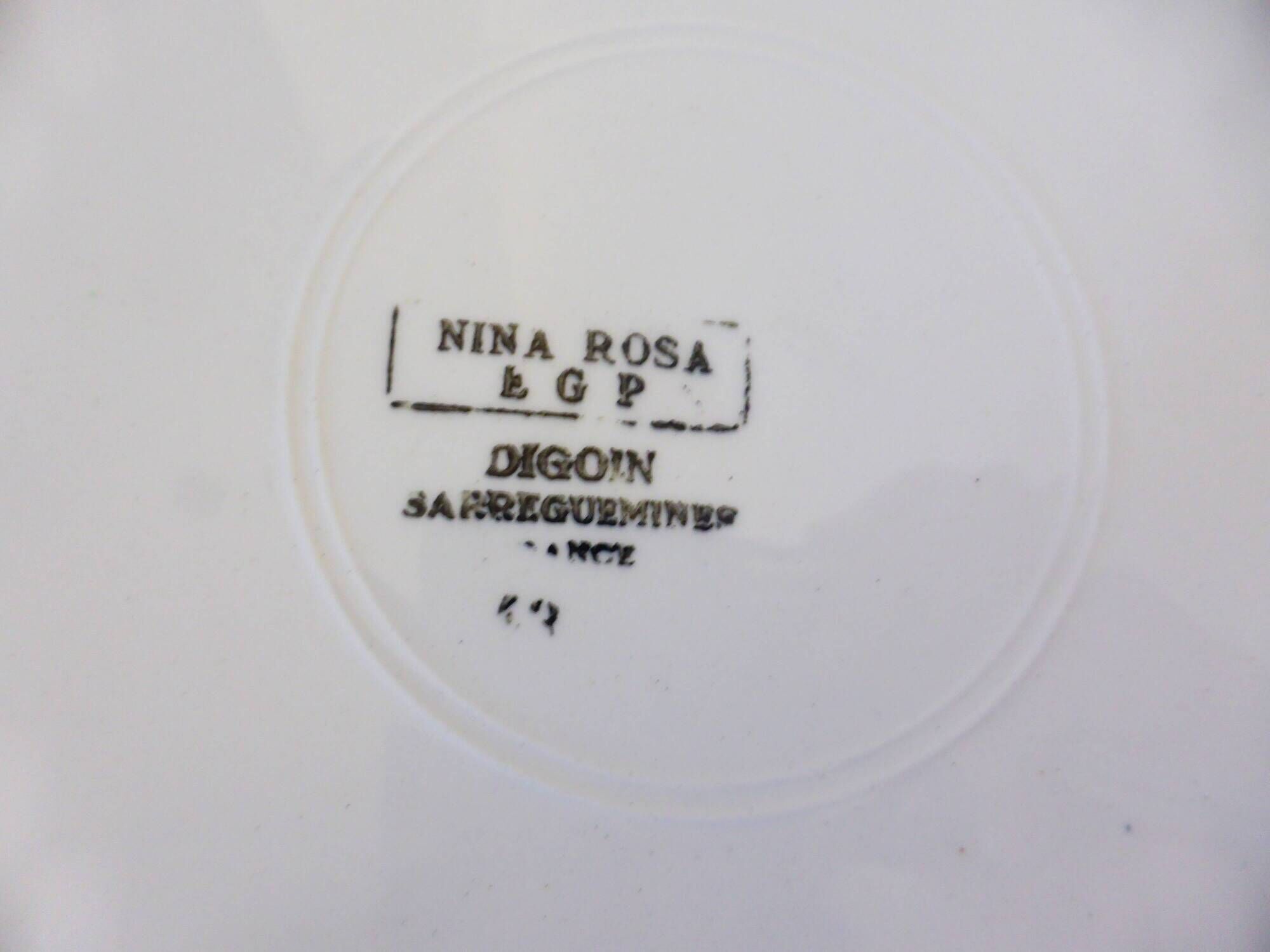 Round and hollow serving dish from Digoin Sarreguemines Nina Rosa 2106108
