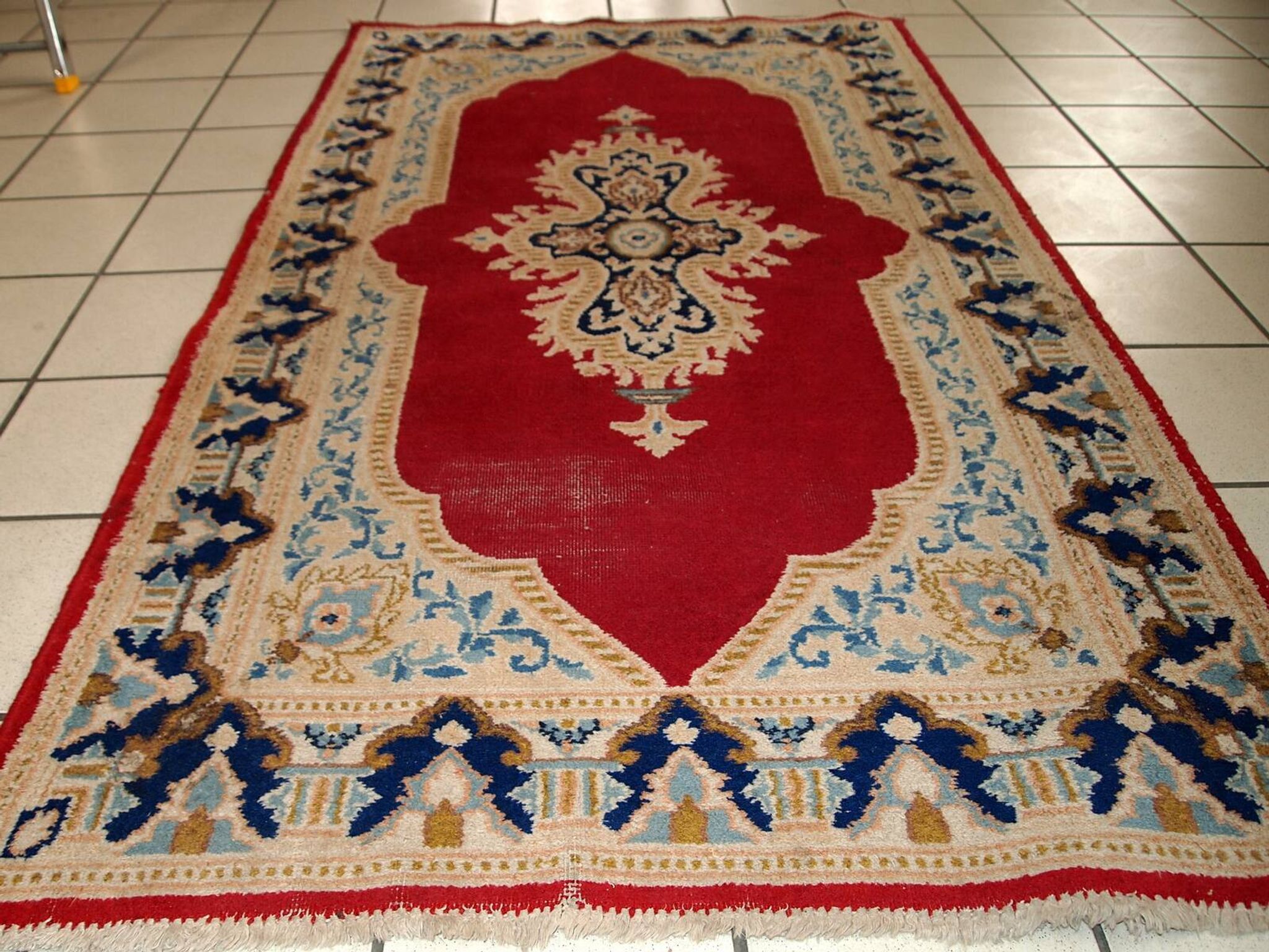 Tapis Vintage Kerman en Laine, Années 1970, Élégance Classique du Moyen-Ori