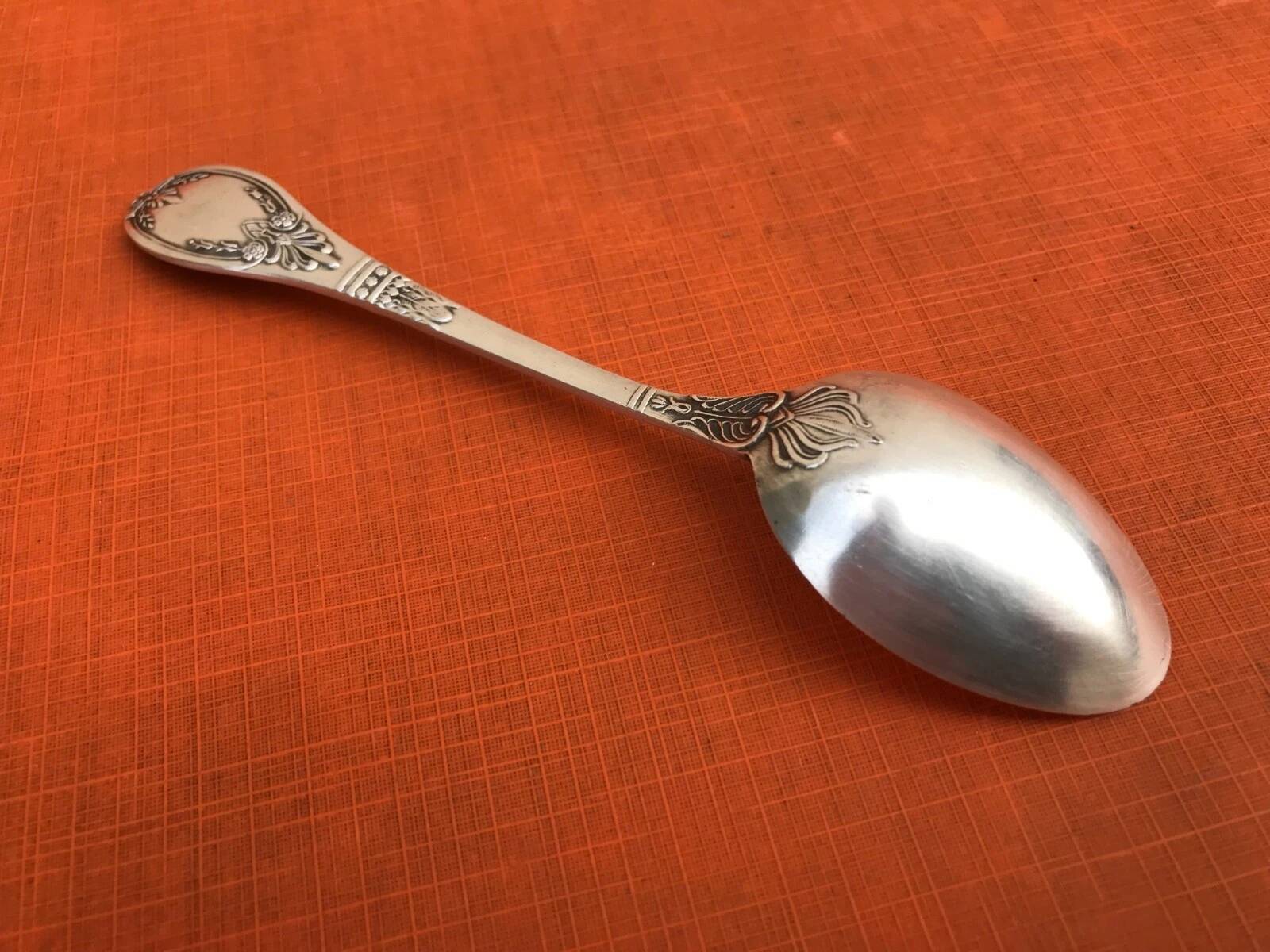 Antique dessert spoon by Orfèvre Cailar Bayard, Empire model.