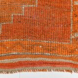 Orange & Pink Oushak Runner Rug, 103x325Cm