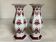 Paire de bougeoirs hexagonaux bordeaux