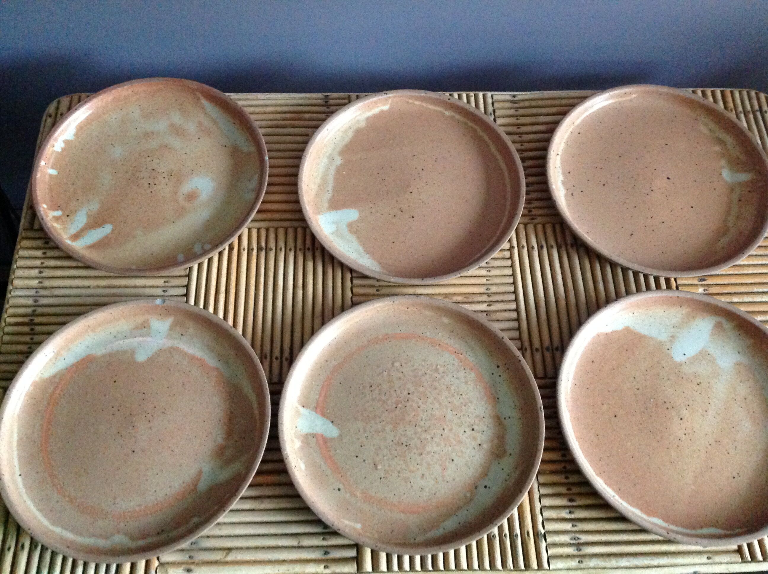 Série de 6 assiettes plates en grès