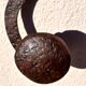 Wall coat rack, lyre shape, wrought iron, Art Deco style
