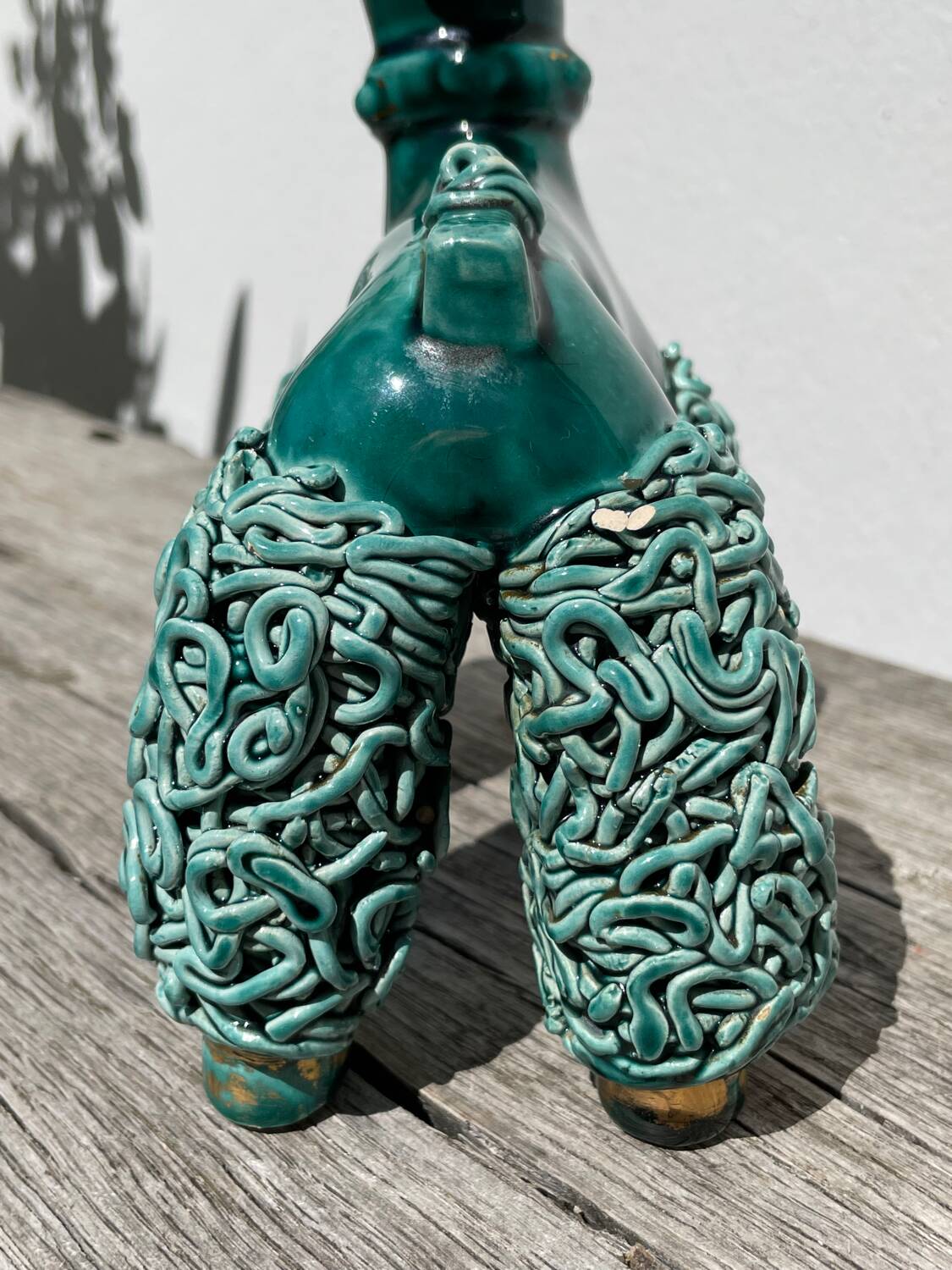 Spaghetti Green Ceramic Poodle Dog