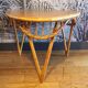 Table basse vintage tripode en rotin
