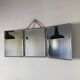 Triptych mirror barber nickel plated brass vintage 1920 31x76cm
