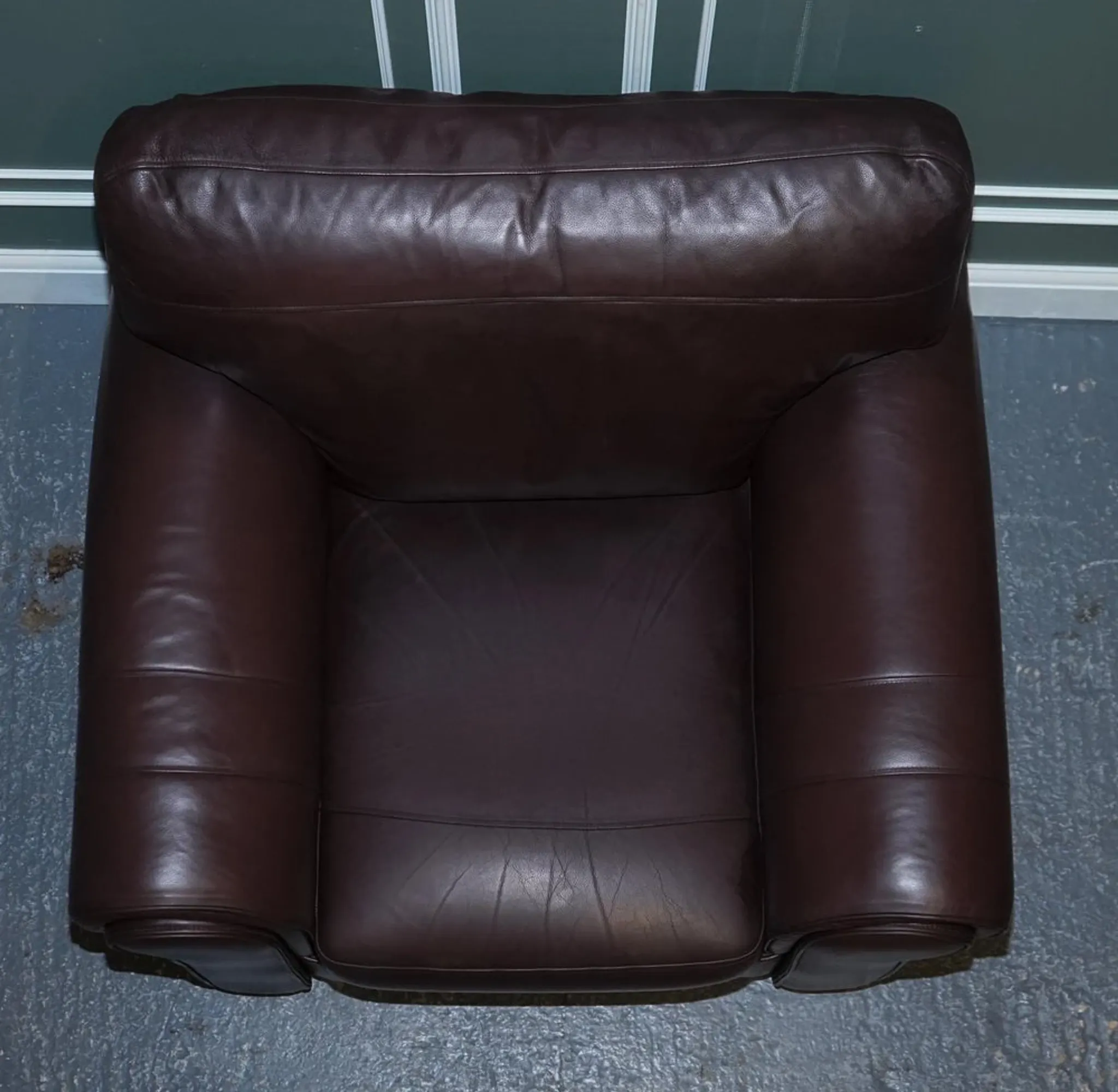 Brown Leather Armchairs, Set of 2
