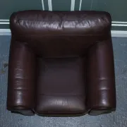 Brown Leather Armchairs, Set of 2