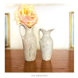 2 jugs in rough cut stone