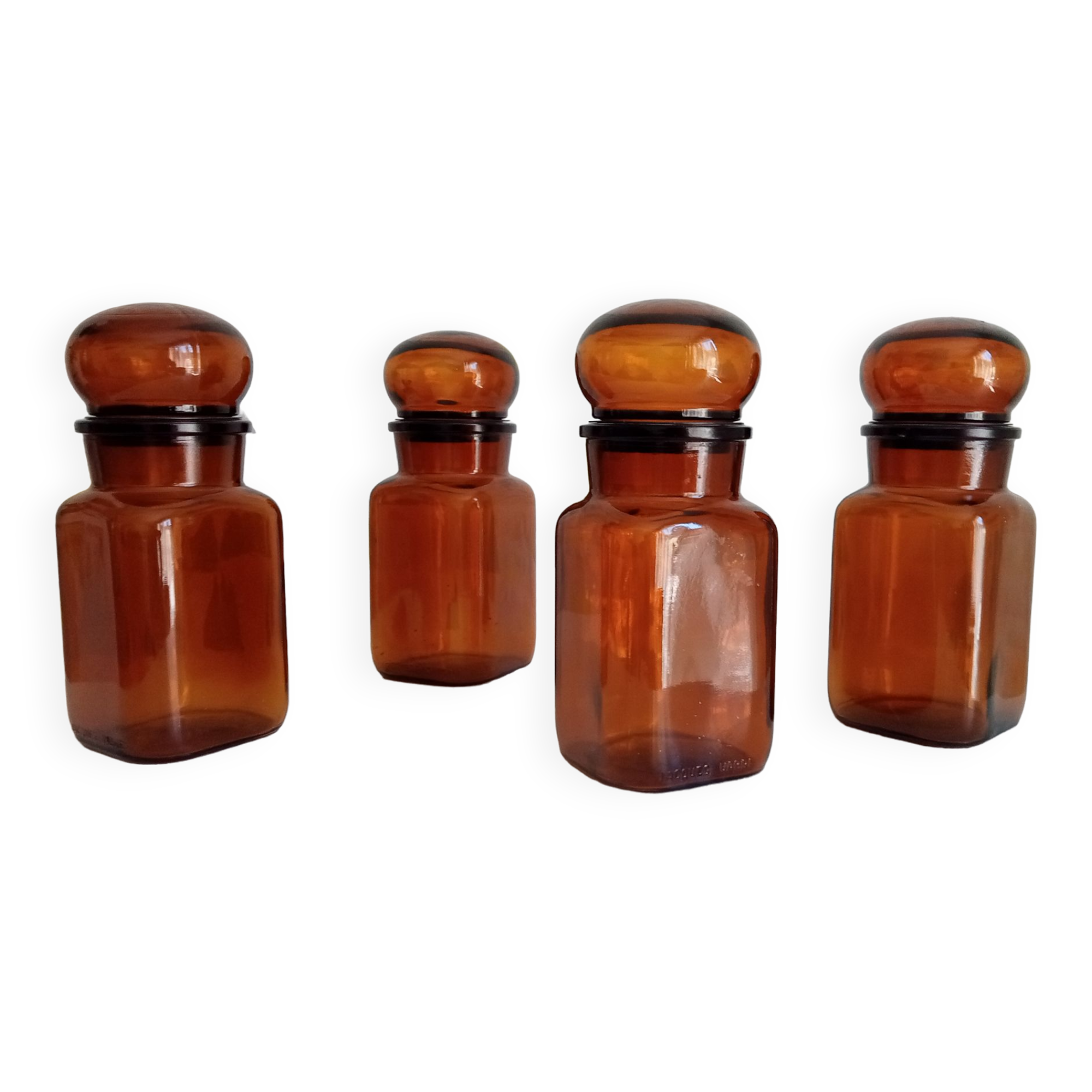 Set of 4 vintage jars 70s