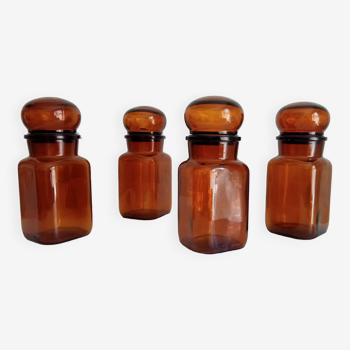 Set of 4 vintage jars 70s