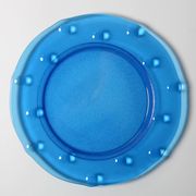 Vintage Cobalt Blue Glass Platter: Mid-Century Centerpiece, Borgonovo Italy