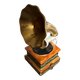 Gramophone record player with Limoges horn
