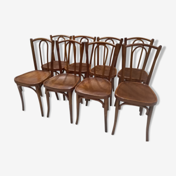 Suite de 8 chaises de bistrot Luterma années 1930