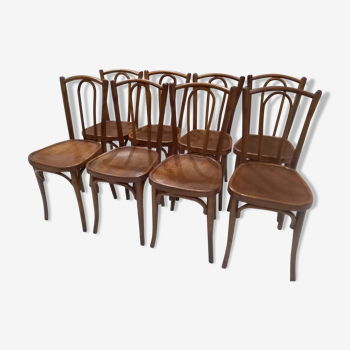 Suite of 8 chairs from Bistrot Luterma year 1930