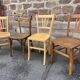 4 bistro chairs café wood curved mismatched vintage