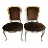 A pair of Louis XV style armchairs
