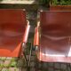Pair of Cantilever armchairs tawny leather circa 1970
