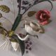 Bougeoir vintage mural décor de fleurs  en métal polychrome