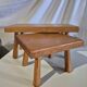 Set 2 small nesting tables plant stand wood