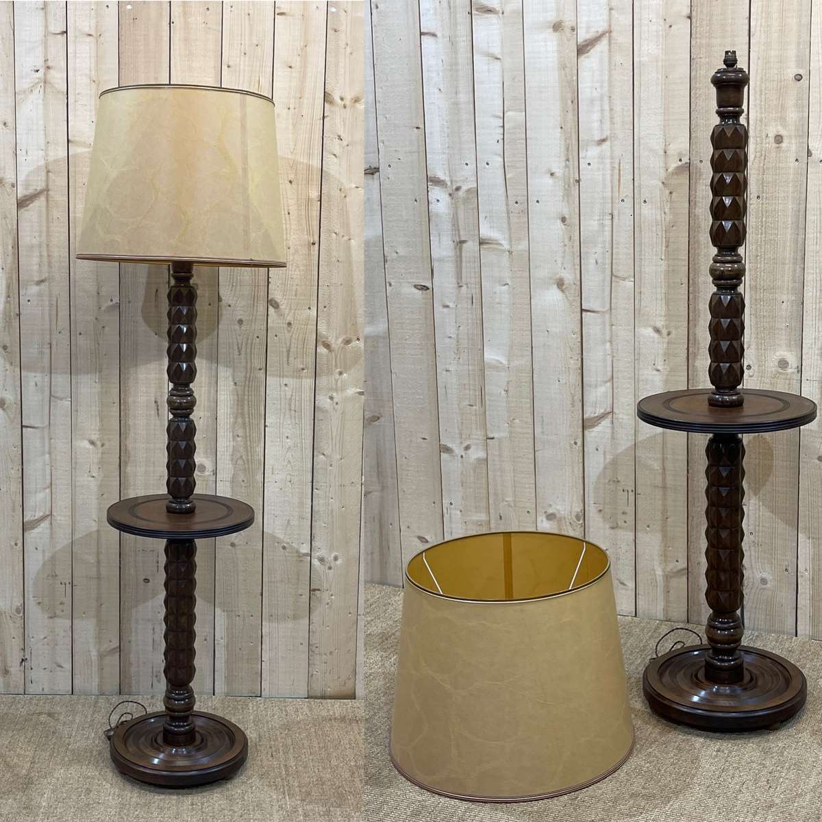 Beech floor lamp from the 1950s