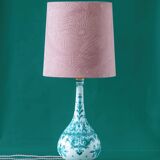 Hand-painted ceramic table lamp Royal Delft Delvert blue-green, 1970.