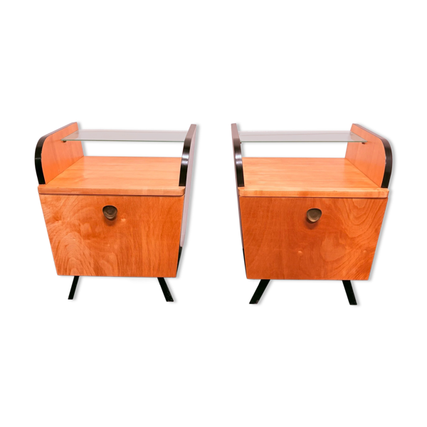Ensemble de tables de chevet des années 1950/60, en placage de bouleau.