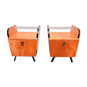 Ensemble de tables de chevet des années 1950/60, en placage de bouleau.